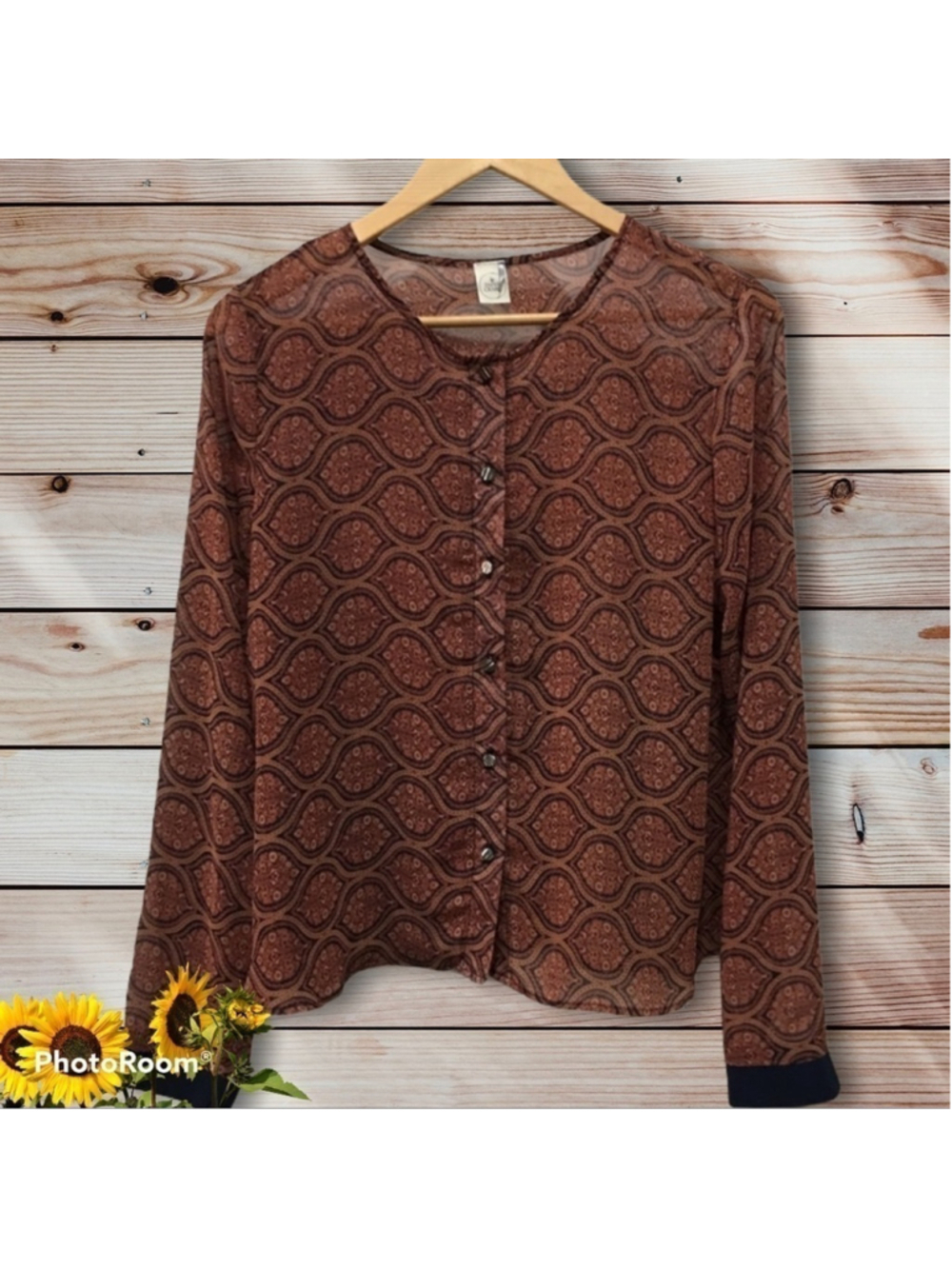 Paper Crane Abstract Top Sheer brown Large
